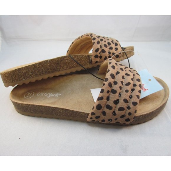 Cat and Jack Girls Leopard Print Slip-on Footbed Sandals - New - Picture 3 of 10